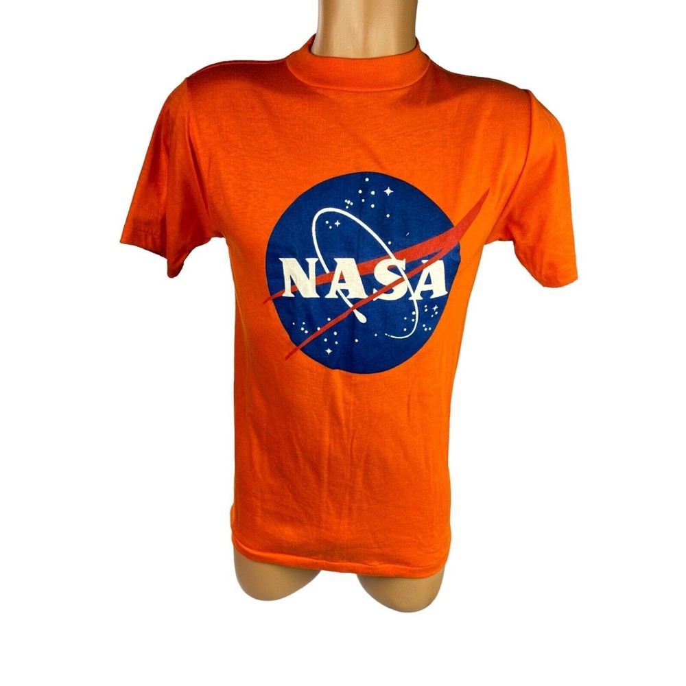 NASA Insigna Orange T-Shirt Size M Cotton & Polyester Unisex